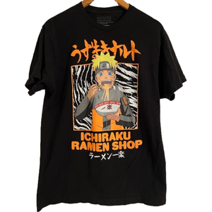 Men’s Naruto Black Graphic Short Sleeve T-shirt Size Large